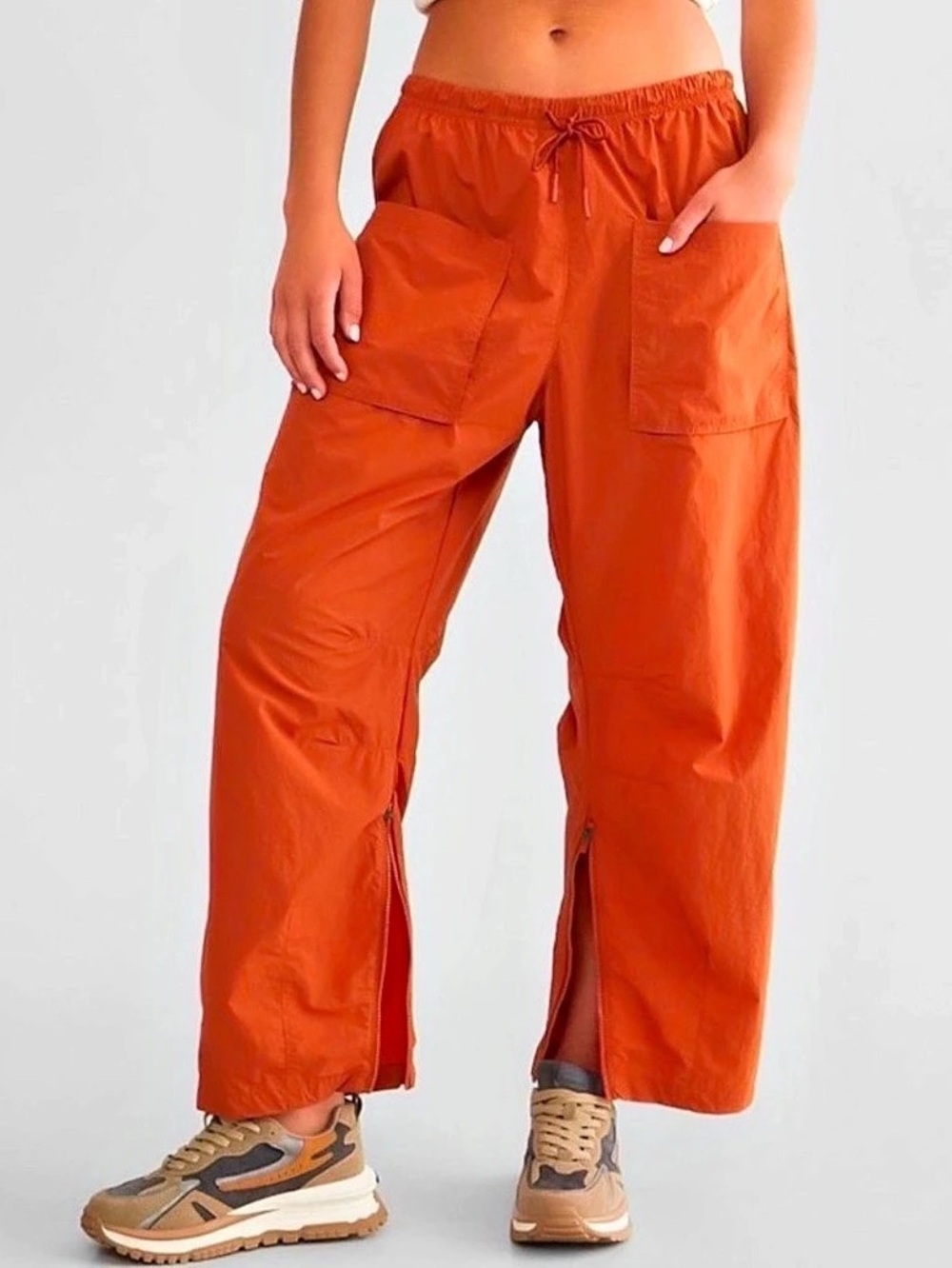 Free People FP Movement Trackline Cropped Easy Pants Orange Medium